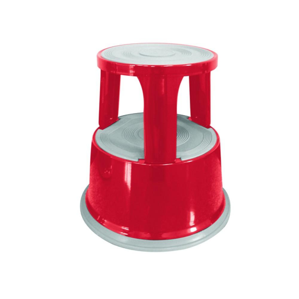 Q-Connect Red Metal Step Stool KF04843