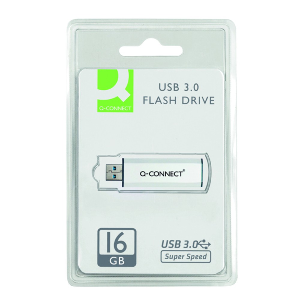 Q-Connect Silver/Black USB 3.0 Slider Flash Drive 16GB 43202005 KF16369