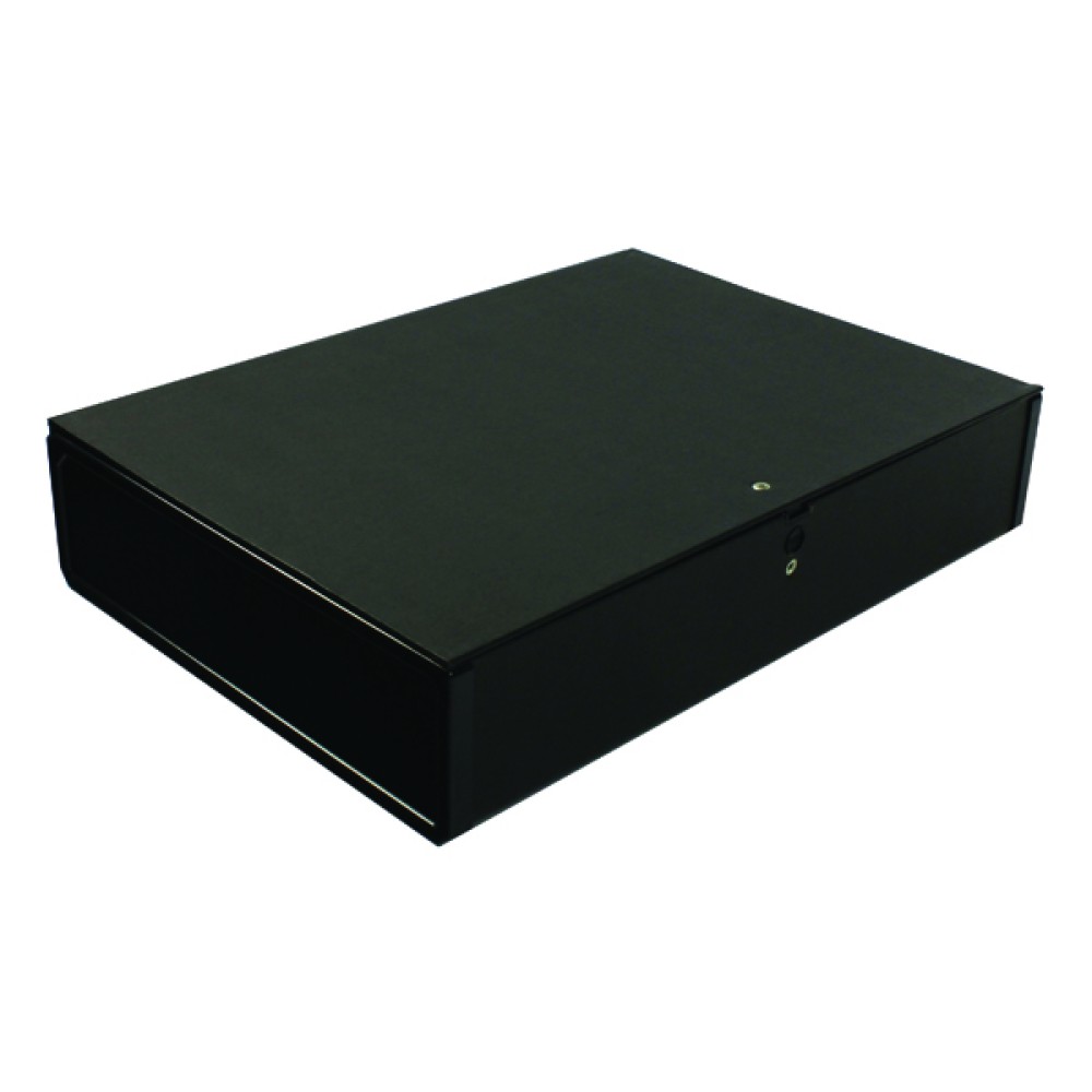 Q-Connect 75mm Box File Foolscap Black (5 Pack) KF20017