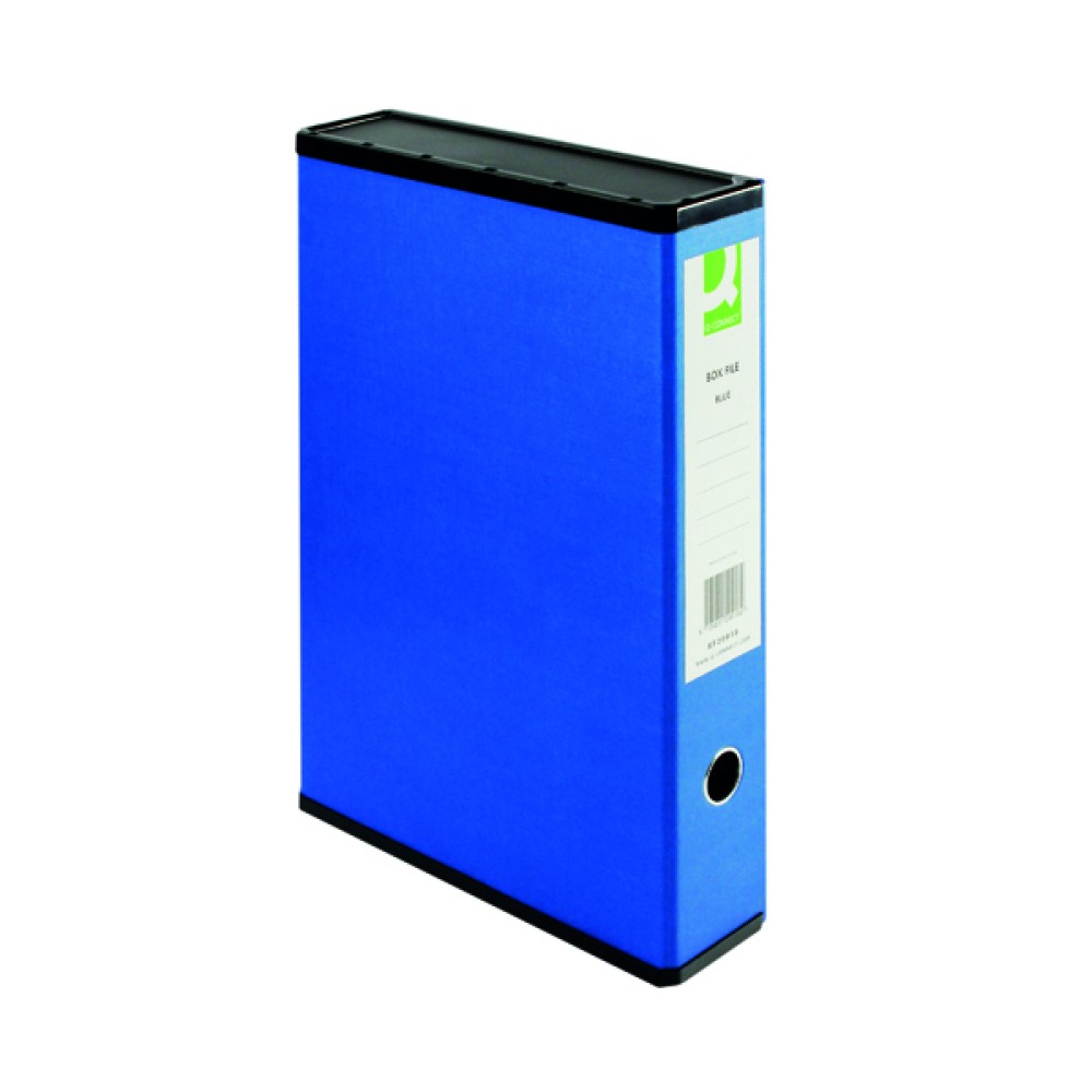 Q-Connect 75mm Box File Foolscap Blue (5 Pack) 31813KIN0