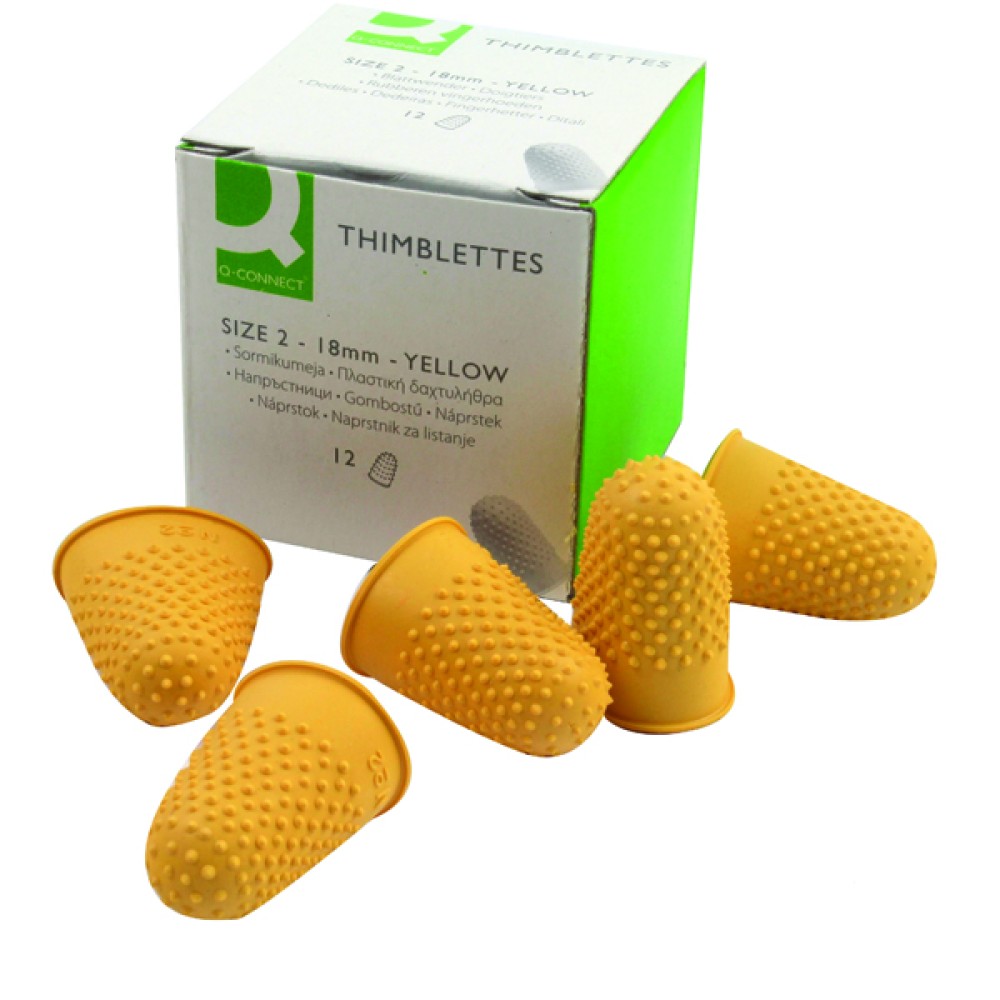Q-Connect Thimblettes Size 2 Yellow (12 Pack) KF21510