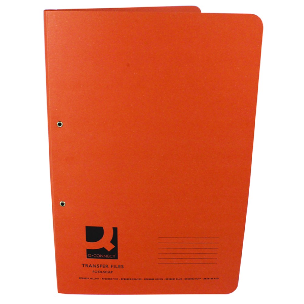 Q-Connect Transfer File 35mm Capacity Foolscap Orange (25 Pack) KF26059