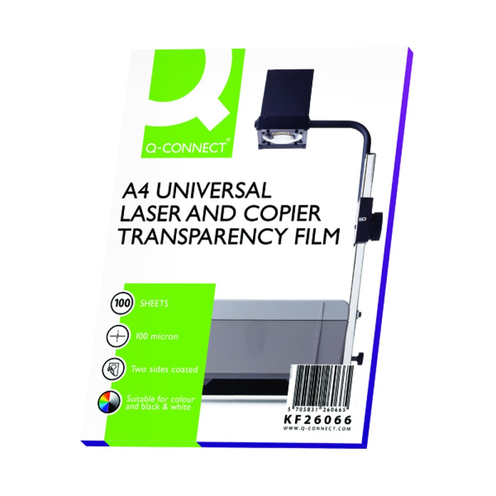 Q-Connect Clear Over Head Projector Film (100 Pack) KF26066