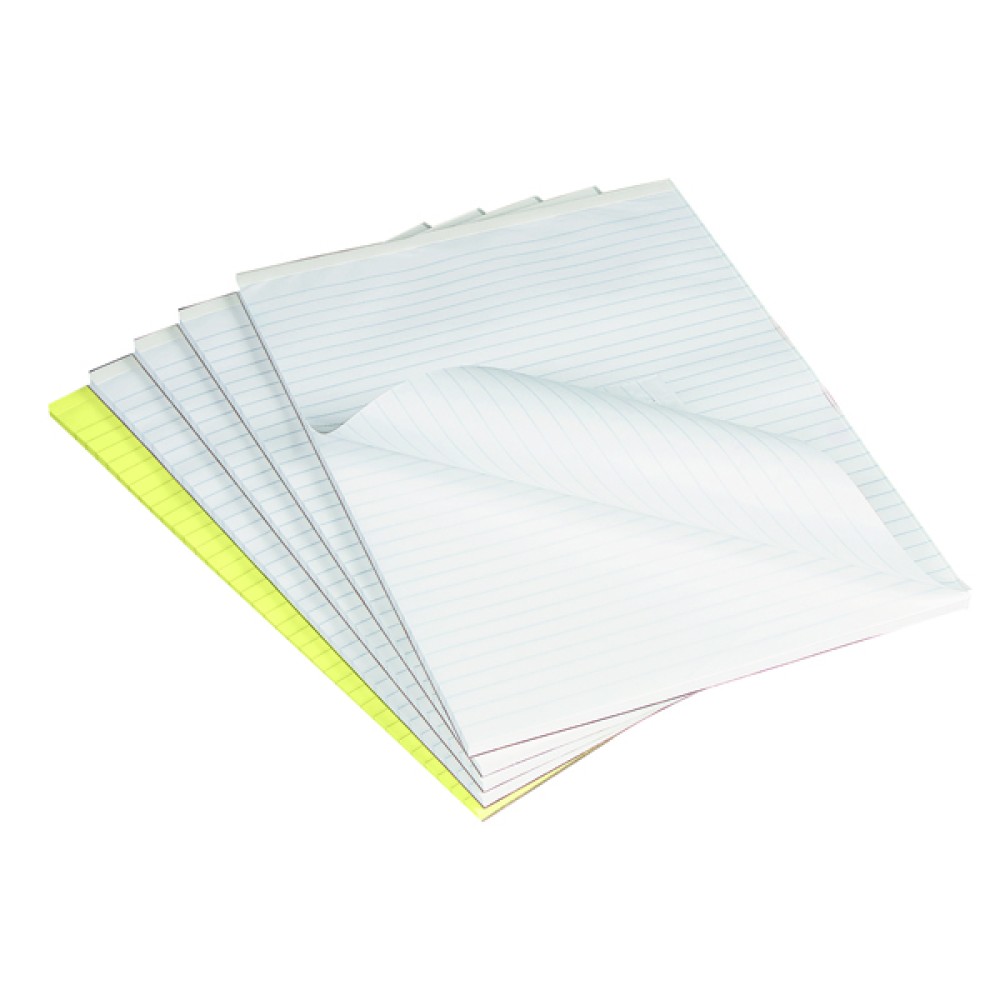 Q-Connect Feint Ruled Board Back Memo Pad 160 Pages A4 (10 Pack) A4 MEMO F