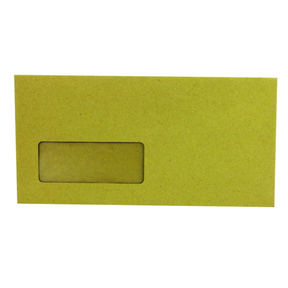 Q-Connect DL Envelopes Wallet Window Gummed 70gsm Manilla (1000 Pack) KF3423