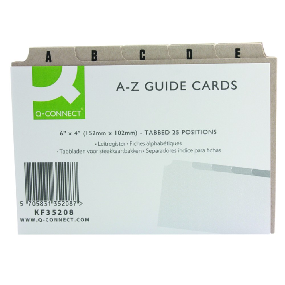 Q-Connect Guide Card 152x102mm A-Z Buff (25 Pack) KF35208