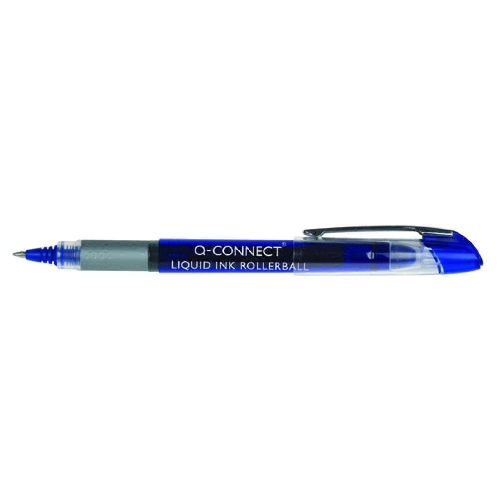 Q-Connect Liquid Ink Rollerball Pen Fine Blue (10 Pack) KF50140