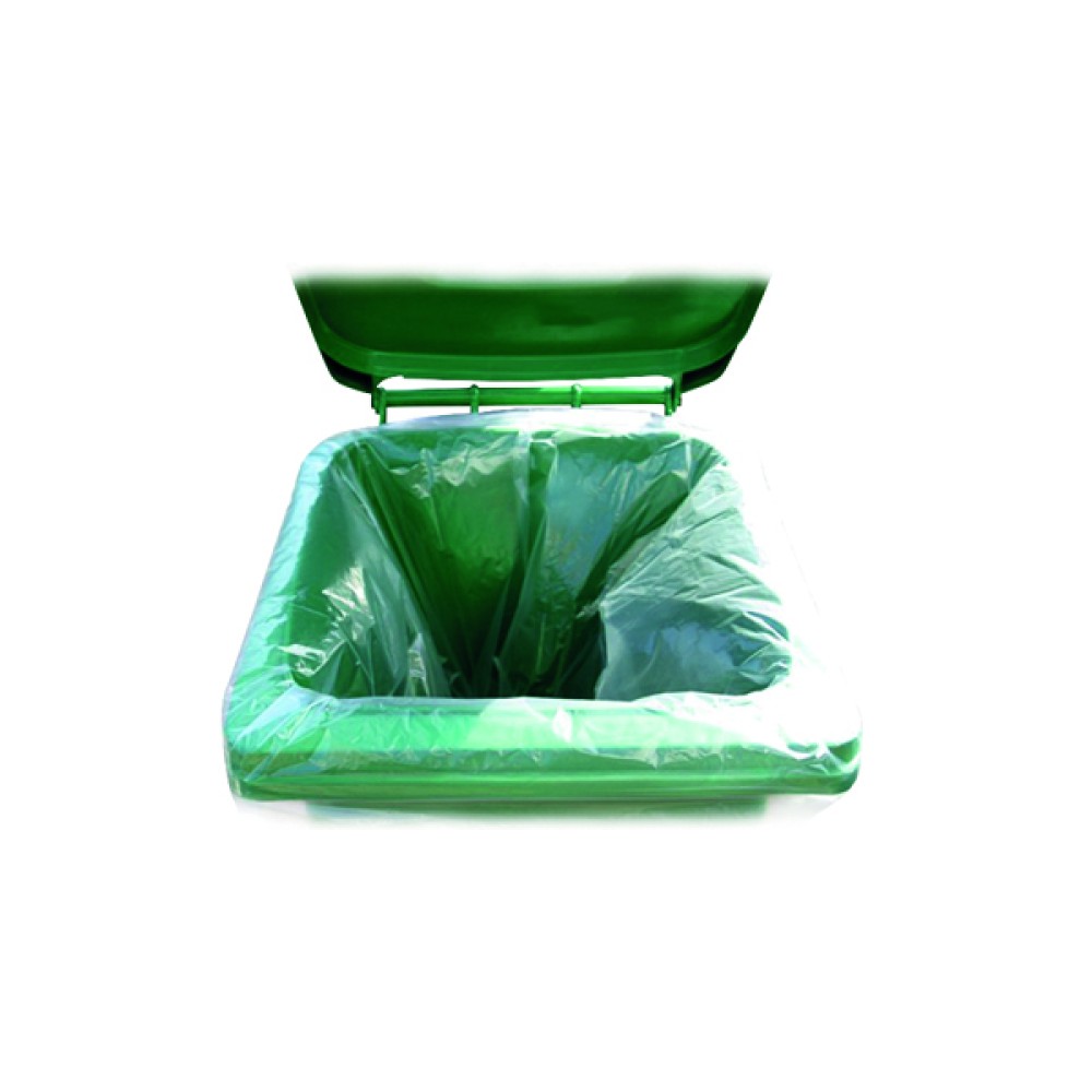 2Work Wheelie Bin Liner Clear (100 Pack) KF73374