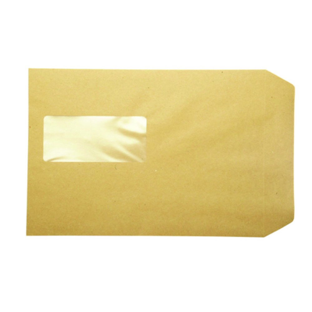 Q-Connect C5 Envelopes Window Pocket Peel and Seal 115gsm Manilla (500 Pack) KF97370