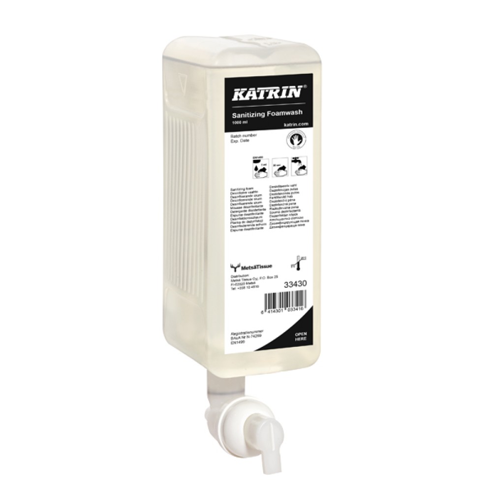 Katrin Sanitising Foam Wash 1 Litre (6 Pack) 33430