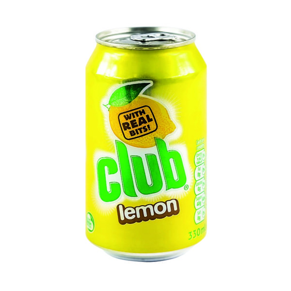 Club Lemon Soft Drink Can 330ml (Pack of 24) 382568