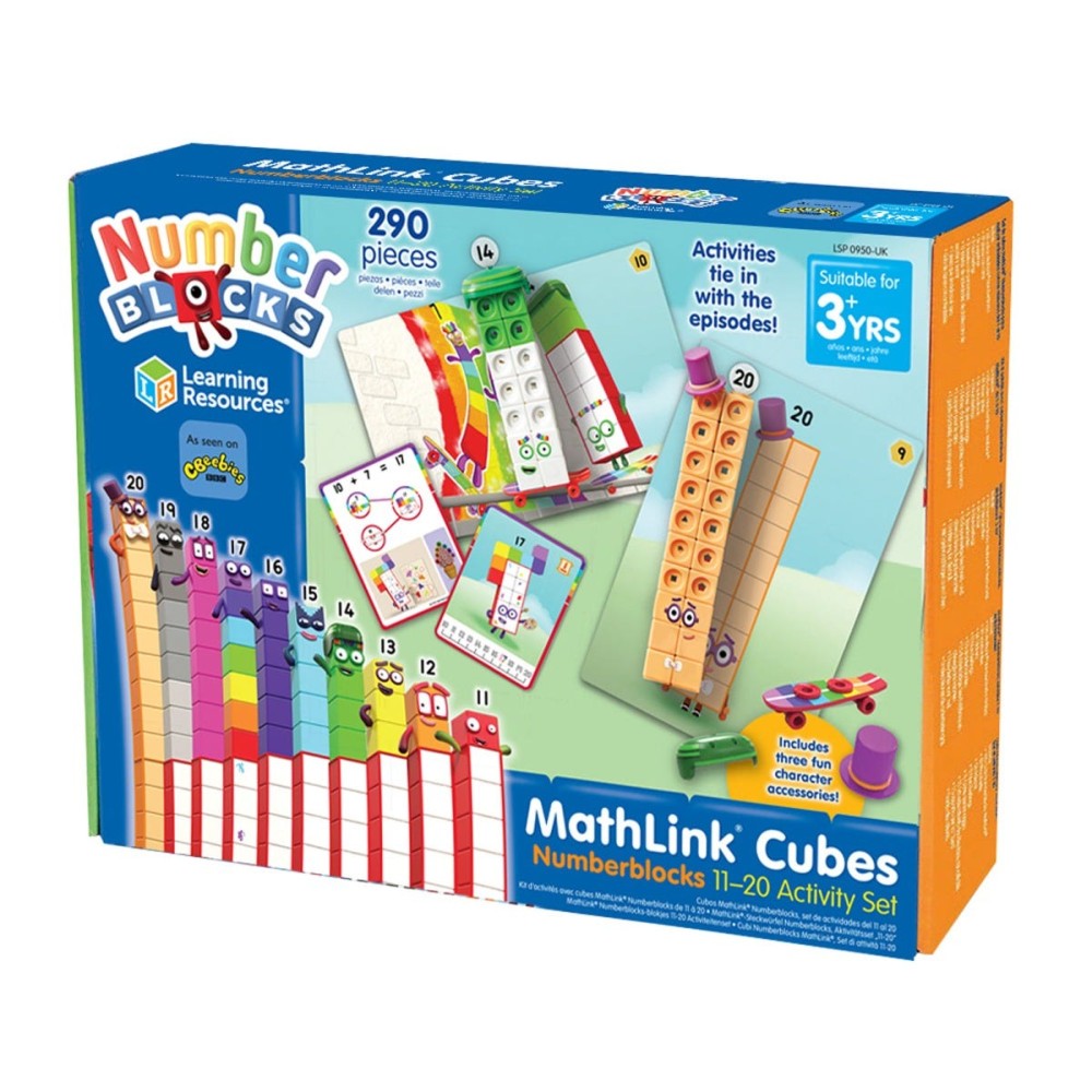 Learning Resources MathLink Cubes Numberblocks 11-20 Activity Set