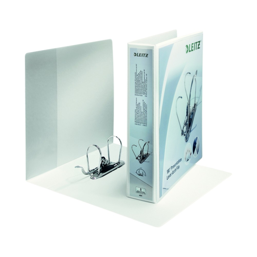Leitz 180 Presentation Lever Arch 80mm A4 White (10 Pack) 42250001