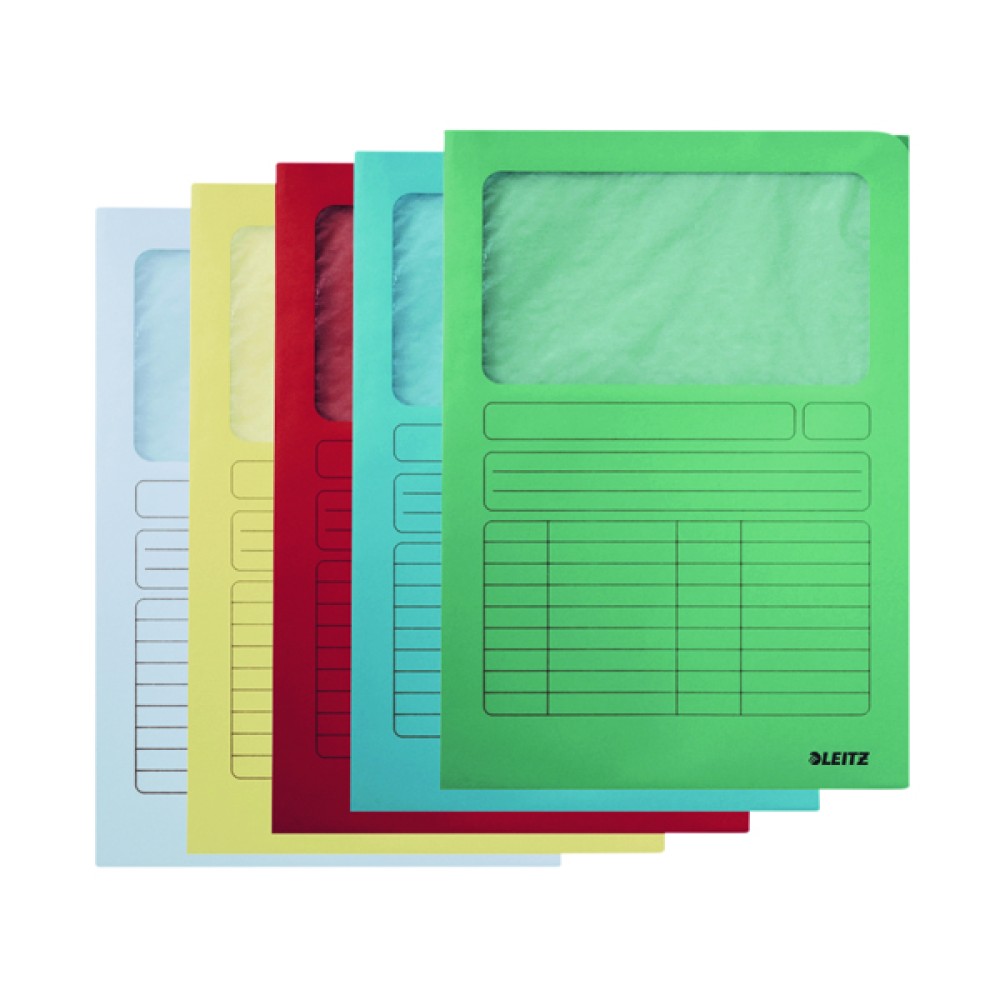Leitz Window Folder A4 160gsm Assorted (100 Pack) 3950-00-99