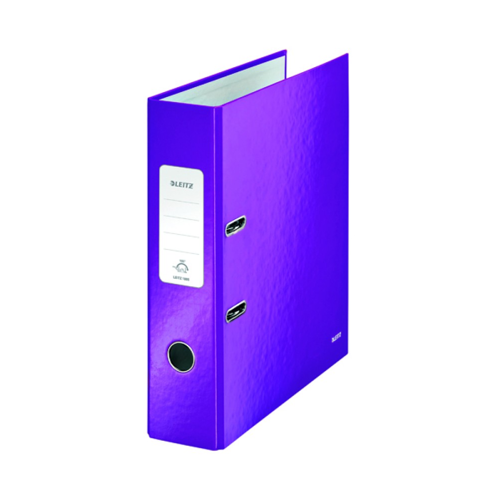 Leitz Wow 180 Lever Arch File 80mm A4 Purple (10 Pack) 10050062
