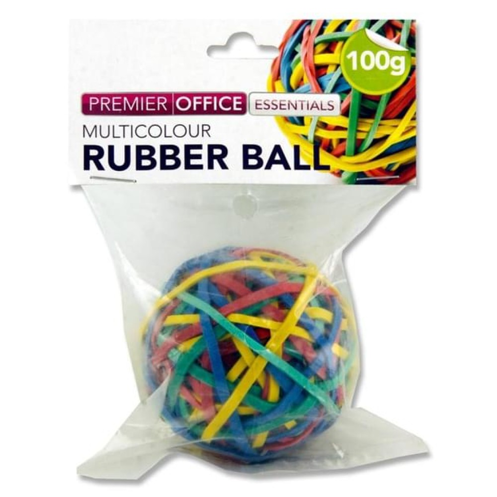Premier Office - 100g Rubber Ball of Rubber Bands