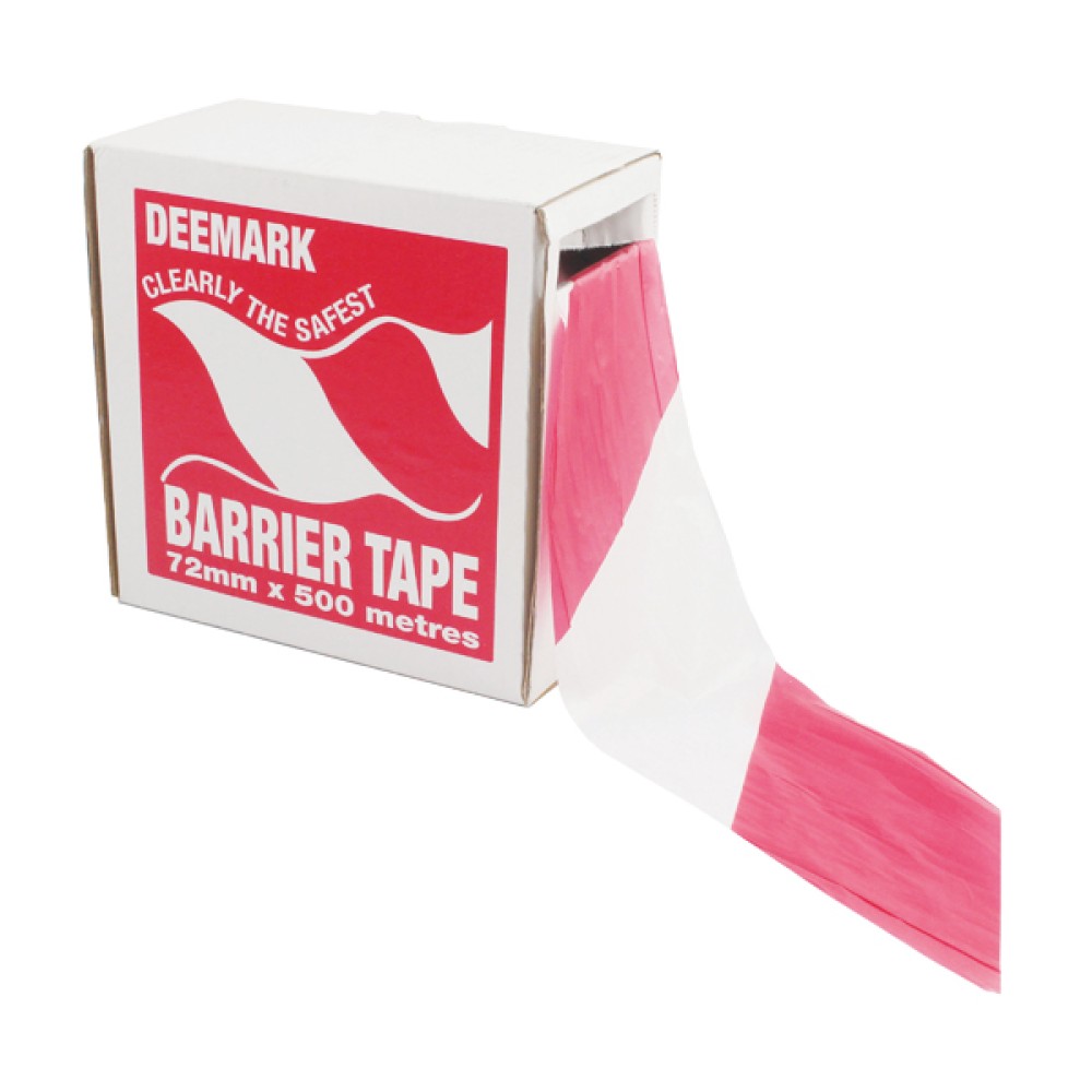 Flexocare Polythene Barrier Tape 72mmx500m Red/White 7101001