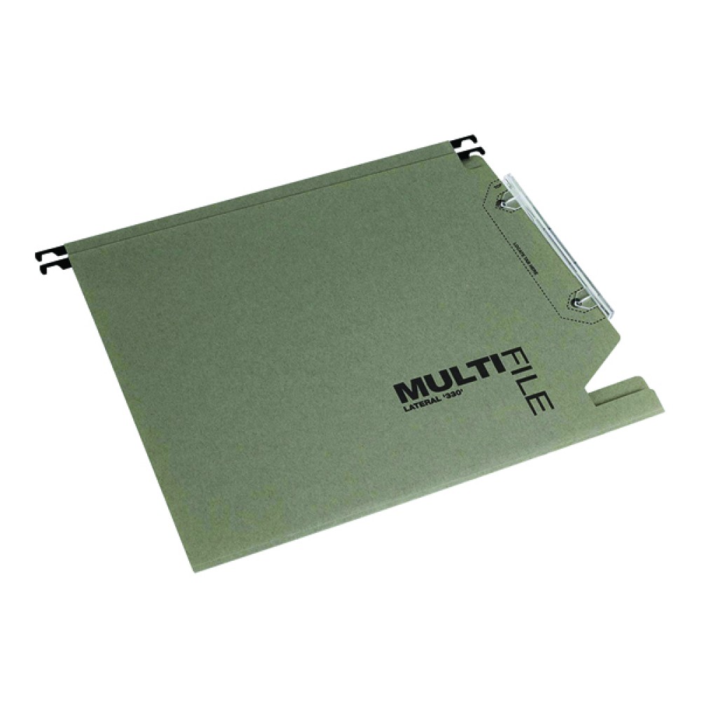 Rexel Multifile 15mm Lateral File Manilla 150 Sheet Green (50 Pack) 78080