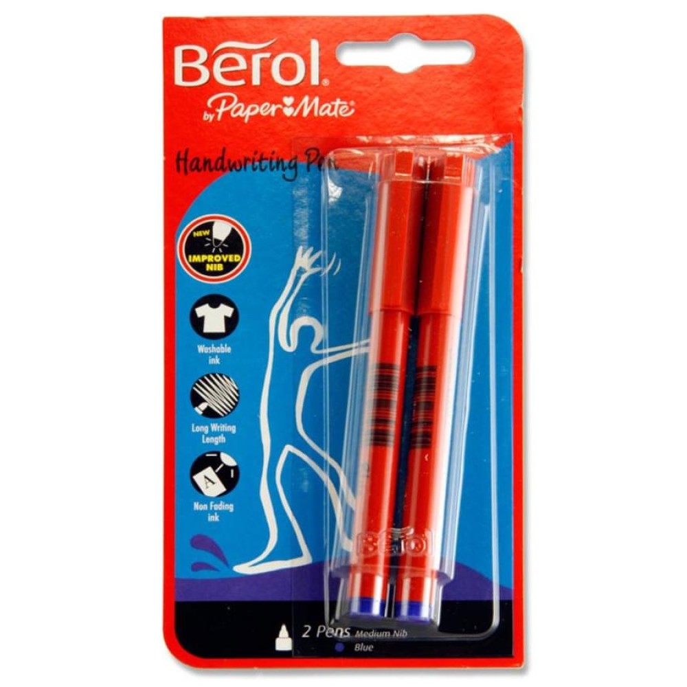 Berol Handwriting Pens - Blue - 2 Pack