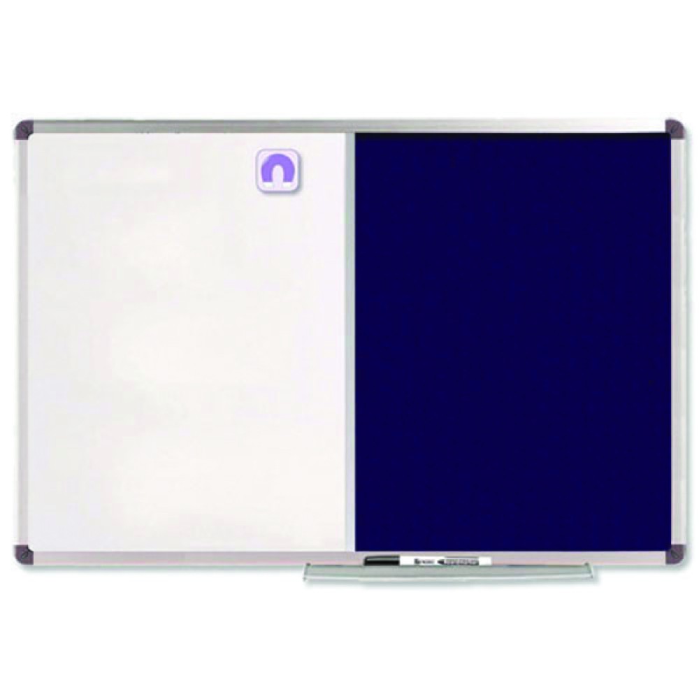 Nobo Classic Combination Felt/Steel Noticeboard 1200x900mm Blue 1902258