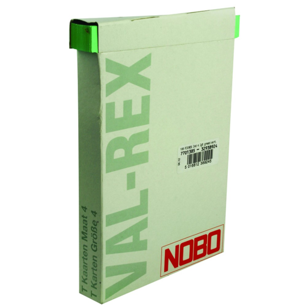 Nobo T-Card Size 4 112 x 180mm Light Green (100 Pack) 32938924