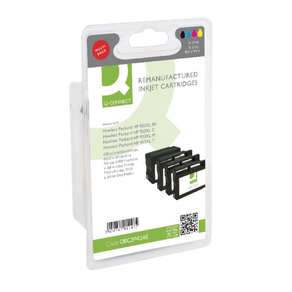 Q-Connect HP 932XL/933XL Inkjet Cartridge Colour (4 Pack) C2P42AE-COMP