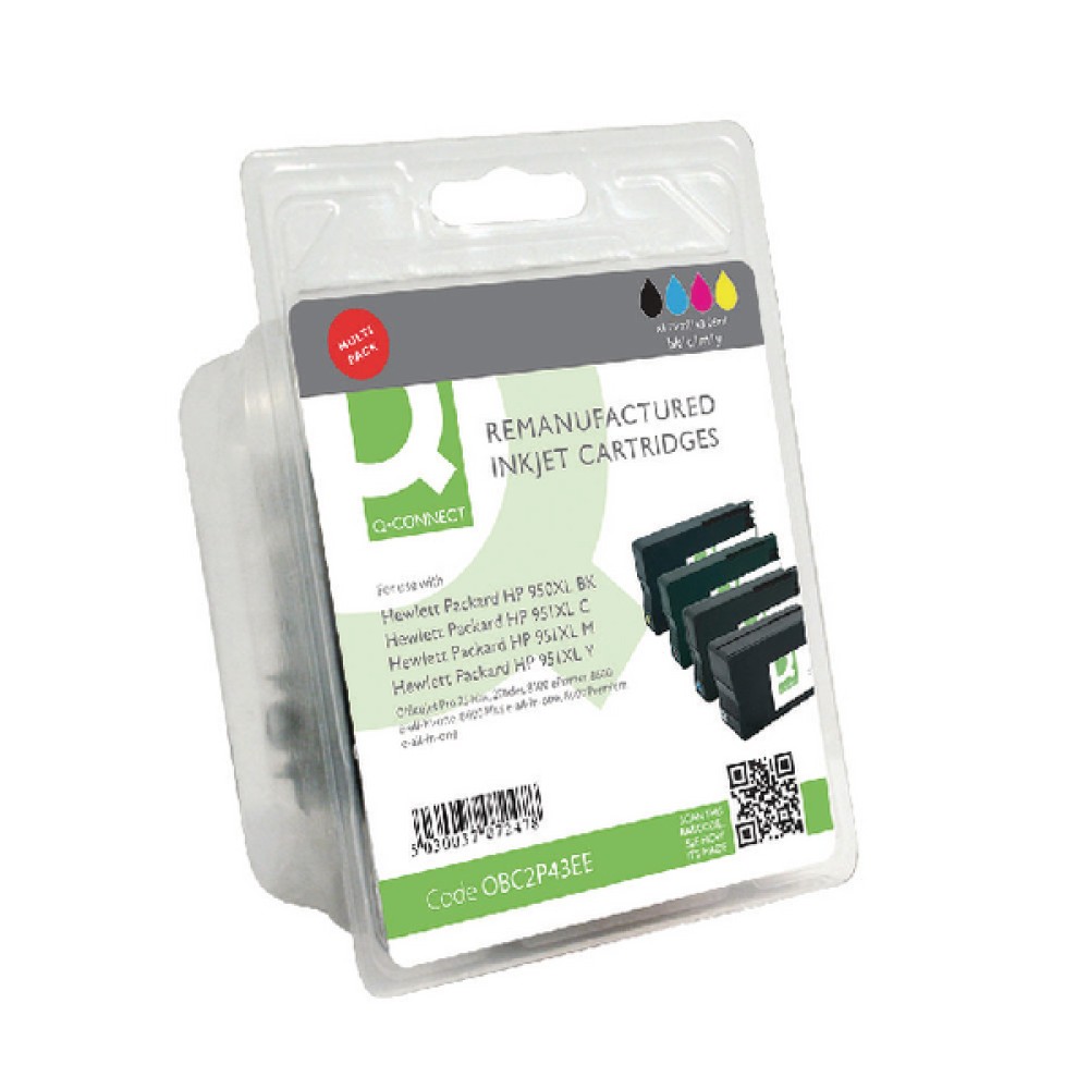 Q-Connect HP 950XL 951XL Ink Cartridge Pack KCMY (4 Pack) C2P43AE-COMP