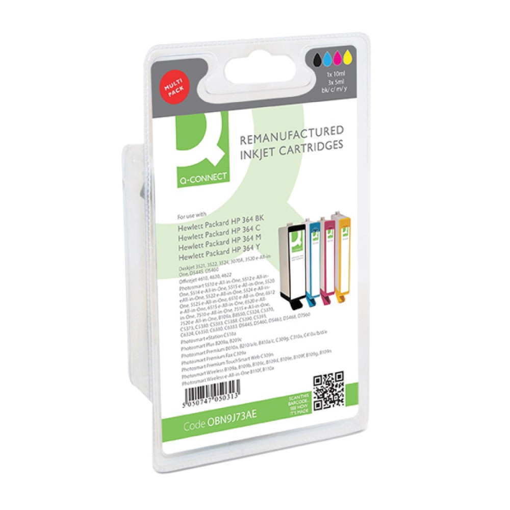 Q-Connect HP 364 Ink Cartridge Black and Tri-Colour Multipack N9J73AE