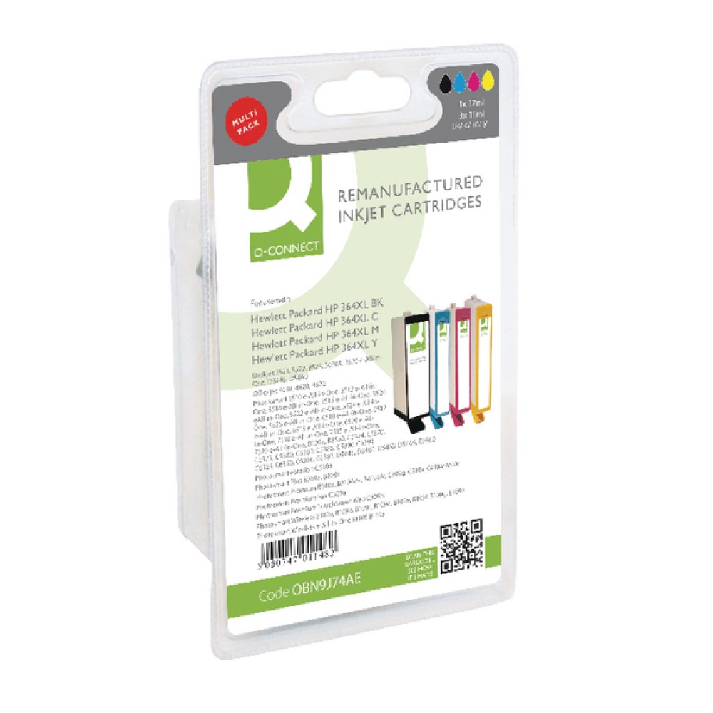 Q-Connect HP 364XL Ink Cartridge HY Colour (4 Pack) N9J74AE-COMP