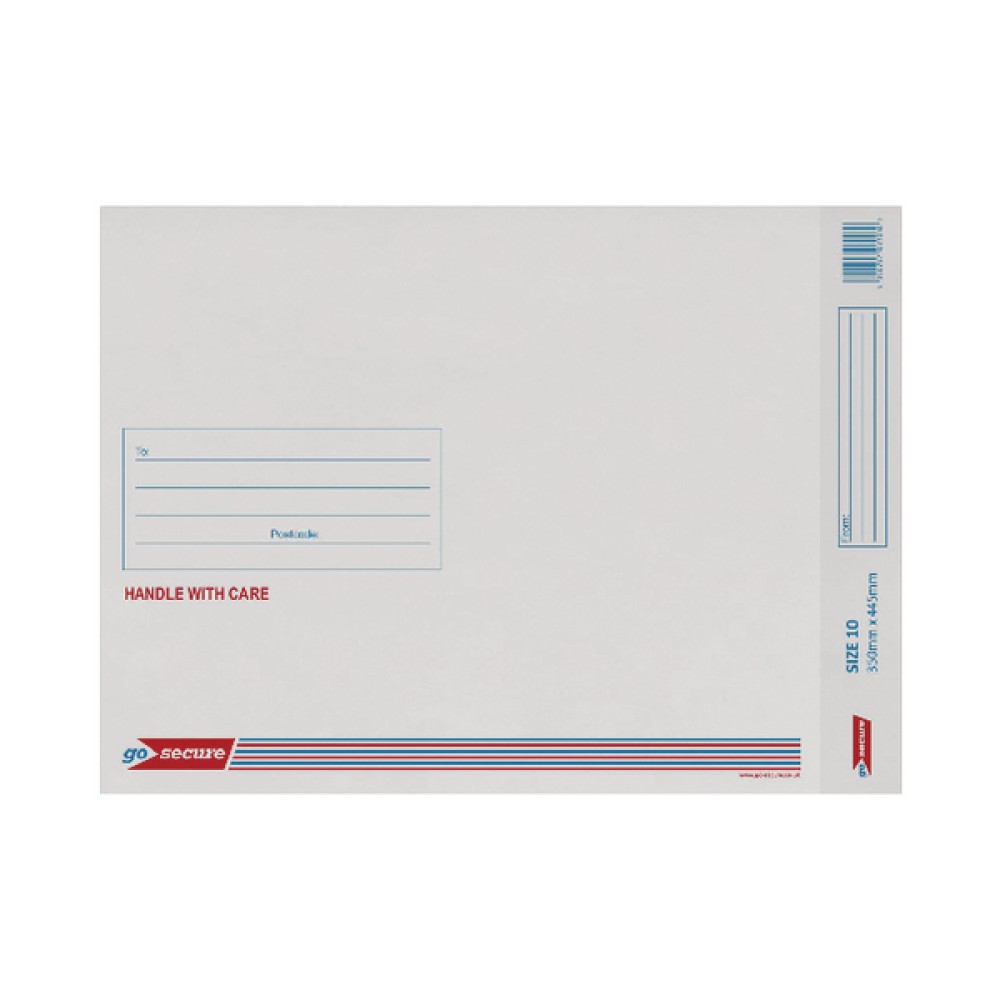 GoSecure Bubble Lined Envelope Size 10 350x470mm White (20 Pack) PB02133
