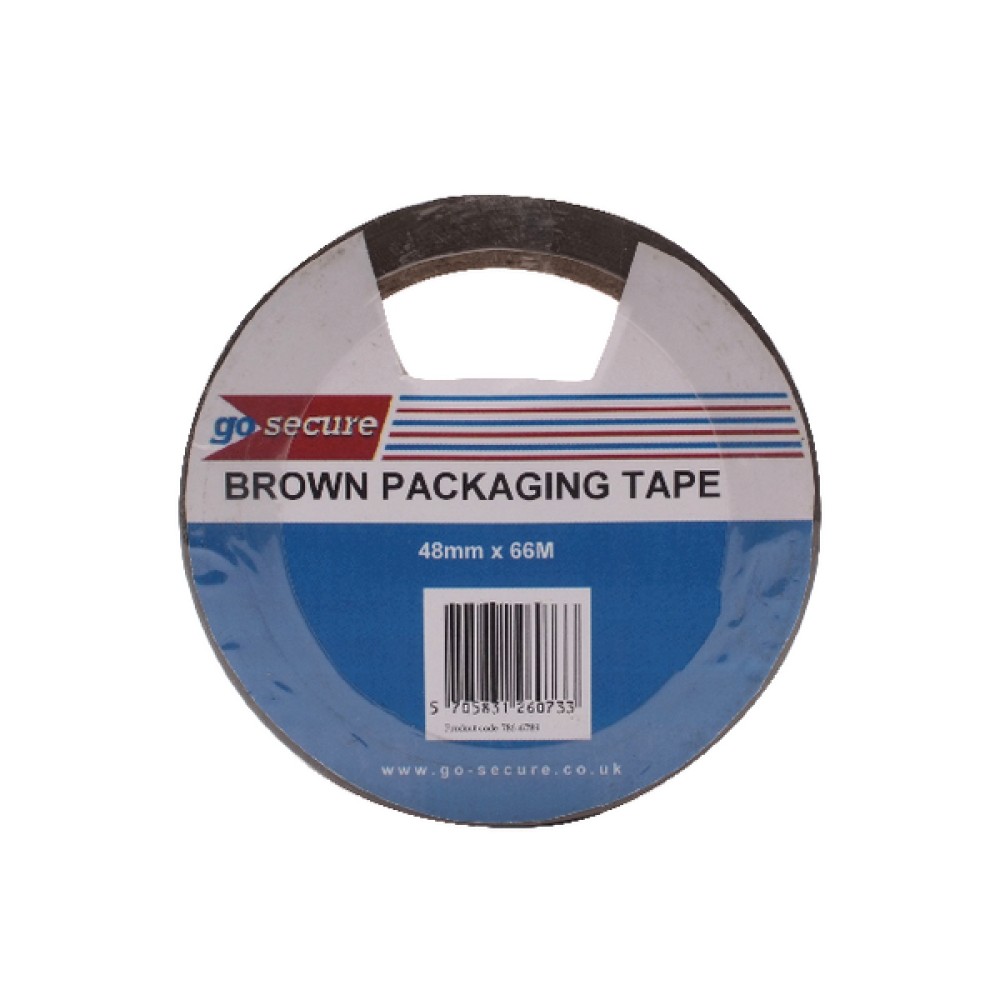 GoSecure Packaging Tape 50mmx66m Brown (6 Pack) PB02296