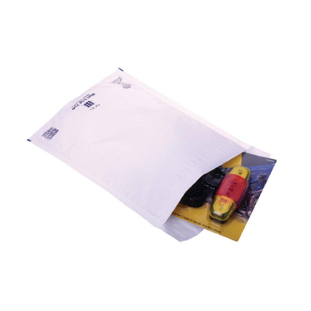Ampac Envelopes 230x345mm Extra Strong Polythene Padded Bubble Lined White (100 Pack) KSB-3