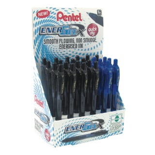 Pentel Energel X BL107 Retractable Rollerball Pen 0.7mm Blue Pack of 2 