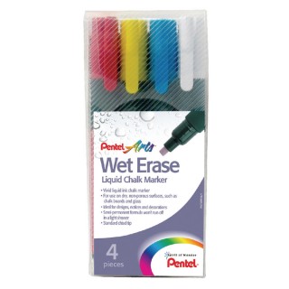 Pentel Giant Jumbo Wet Erase Chalk Board Marker Pens Assorted Colours -  Pack 4 for sale online