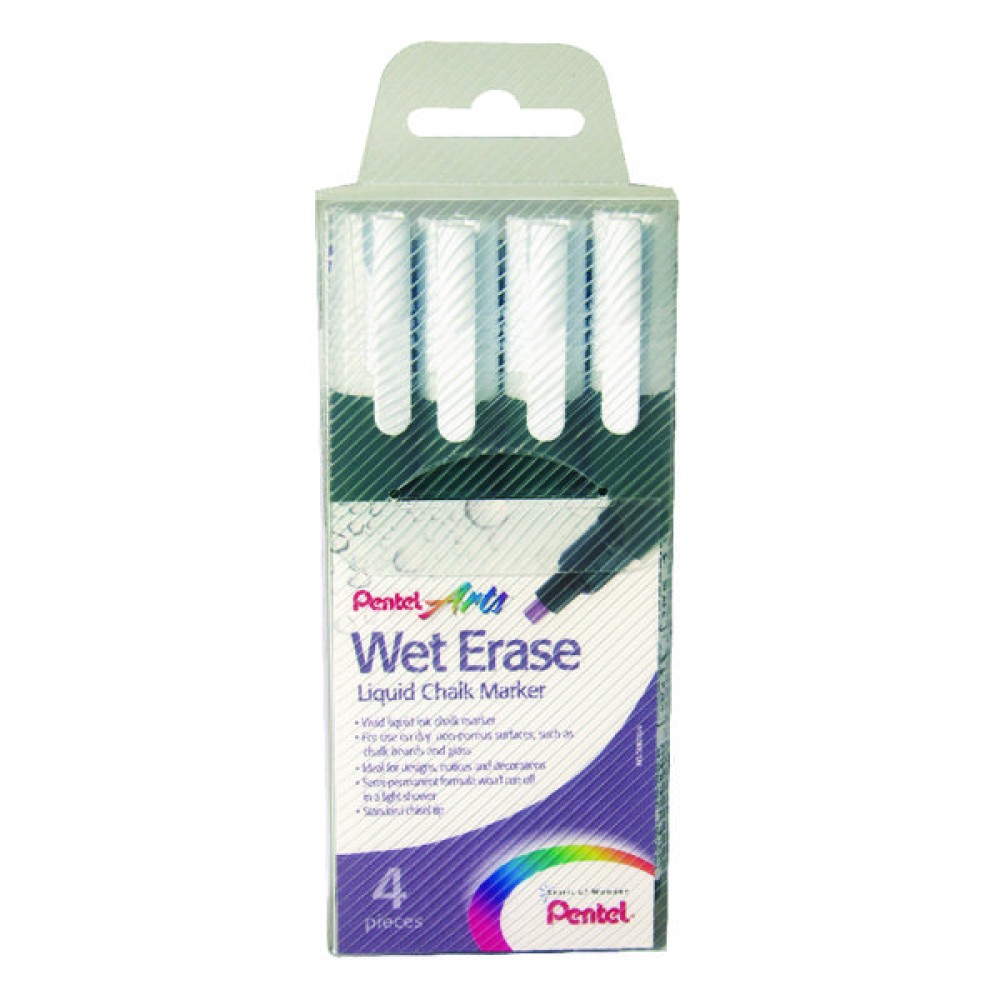 Pentel Liquid Chalk Marker White (4 Pack) SMW26/4