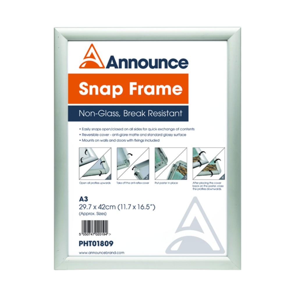 Announce Aluminium Snap Frame A3 PHT01809