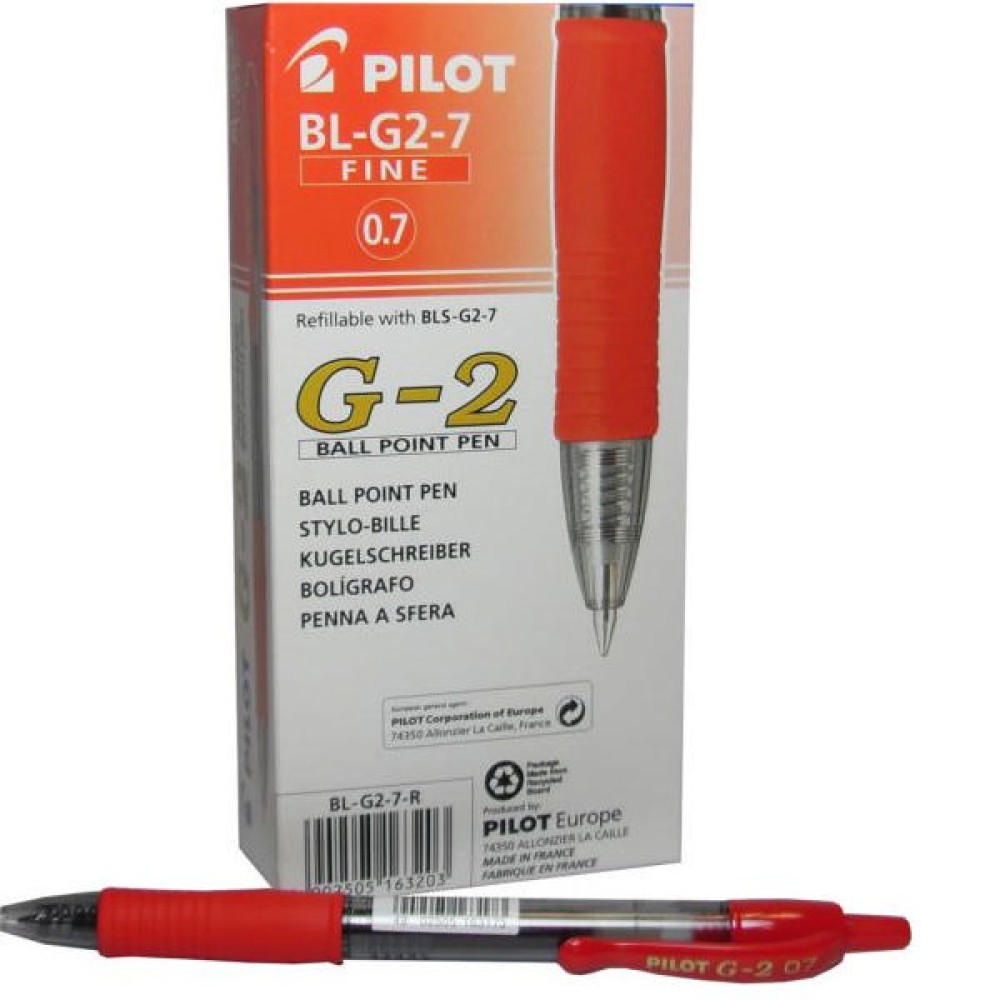 Pilot G207 Gel Ink Retractable Rollerball Pen Medium Red (12 Pack) G2 Red