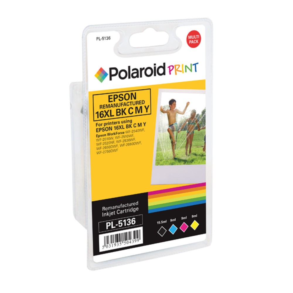 Polaroid Epson 16XL Remanufactured Inkjet Cartridge KCMY (4 Pack) T163640-COMP PL