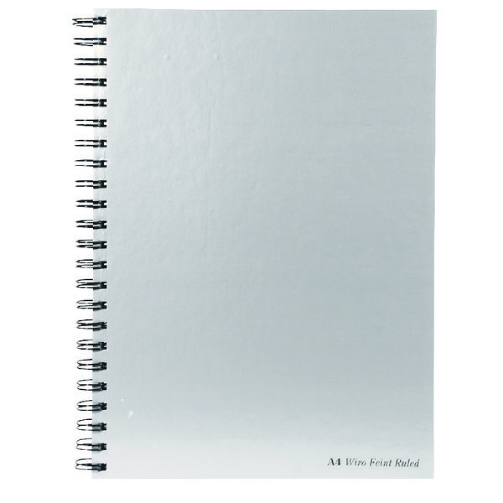 Pukka Pad Silver Ruled Wirebound Notebook 160 Pages A4 (5 Pack) WRULA4