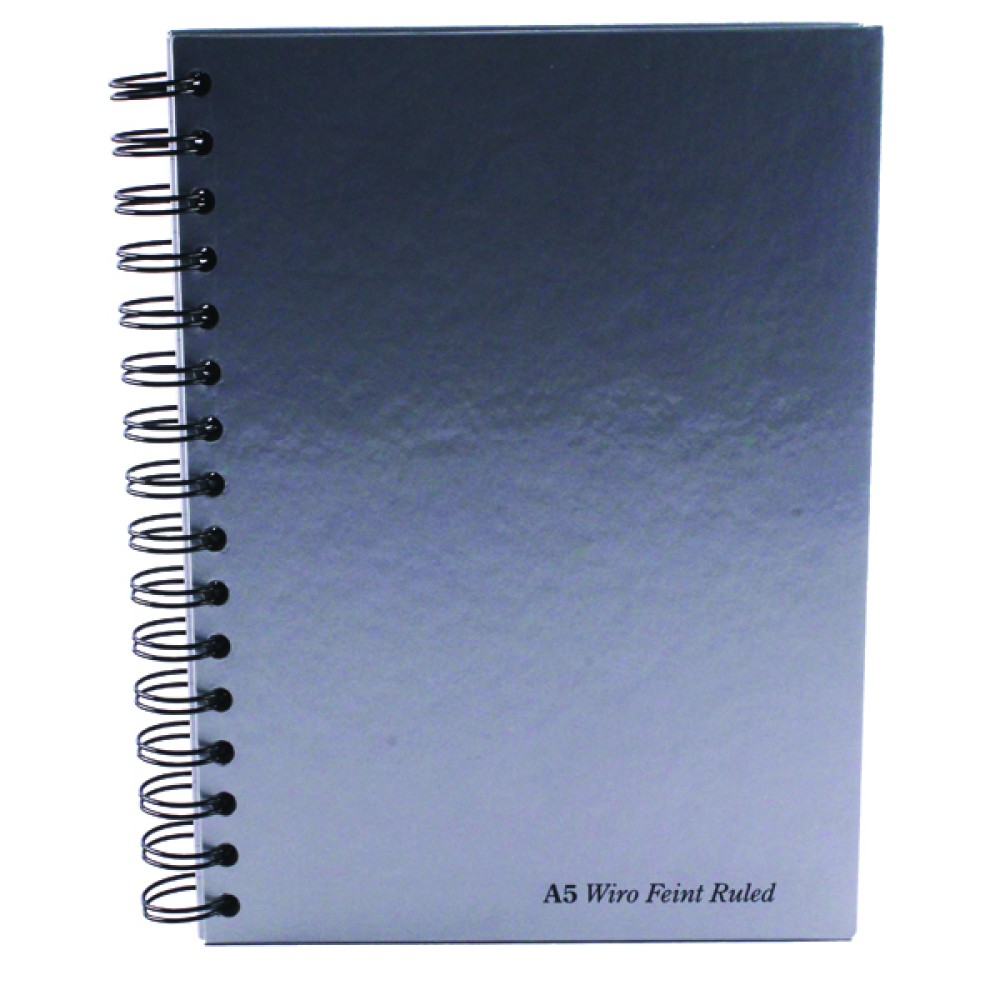 Pukka Pad Silver Ruled Wirebound Notebook 160 Pages A5 (5 Pack) WRULA5