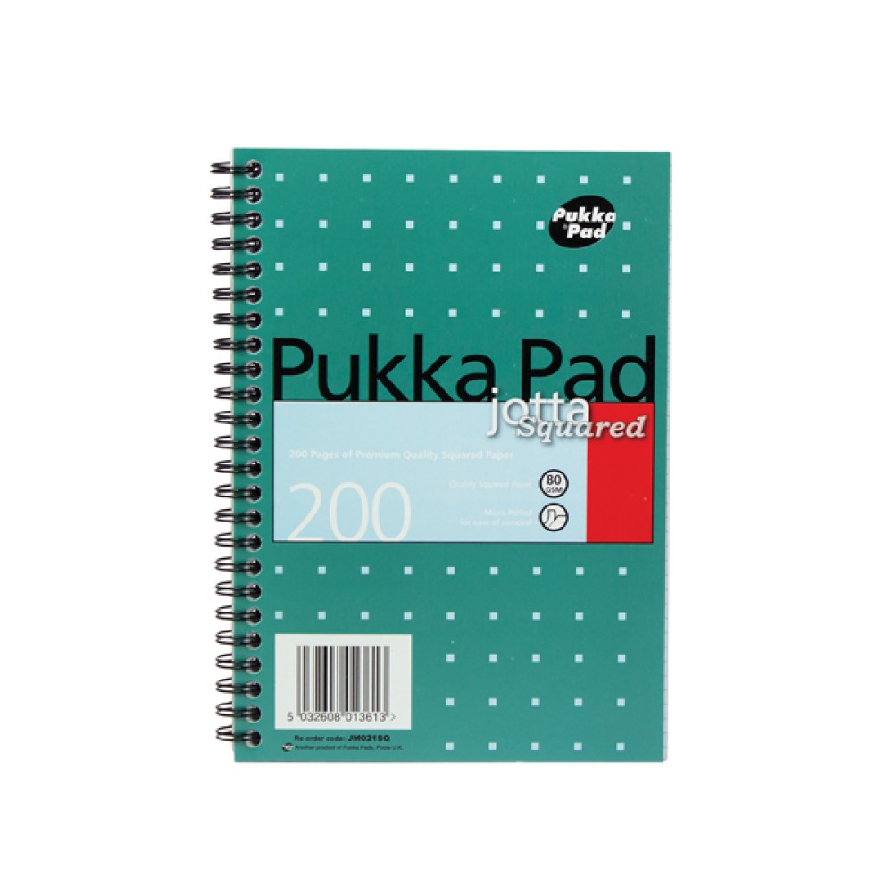 Pukka Pad Square Wirebound Metallic Jotta Notepad 200 Pages A5 (3 Pack) JM021SQ