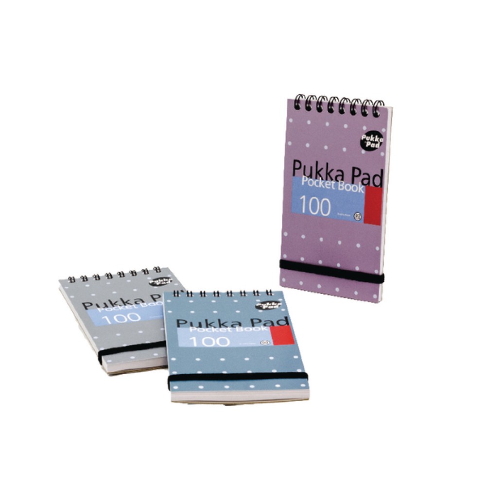 Pukka Pad Ruled Wirebound Metallic Pocket Notebook 100 Pages A7 (6 Pack) 6254-MeT