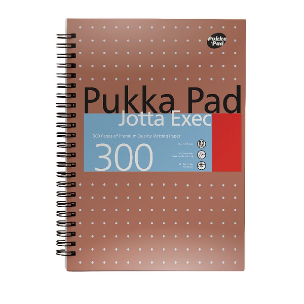 Pukka Pad Ruled Metallic Wirebound Executive Jotta Notepad 300 Pages A4+ (3 Pack) 7019-MeT