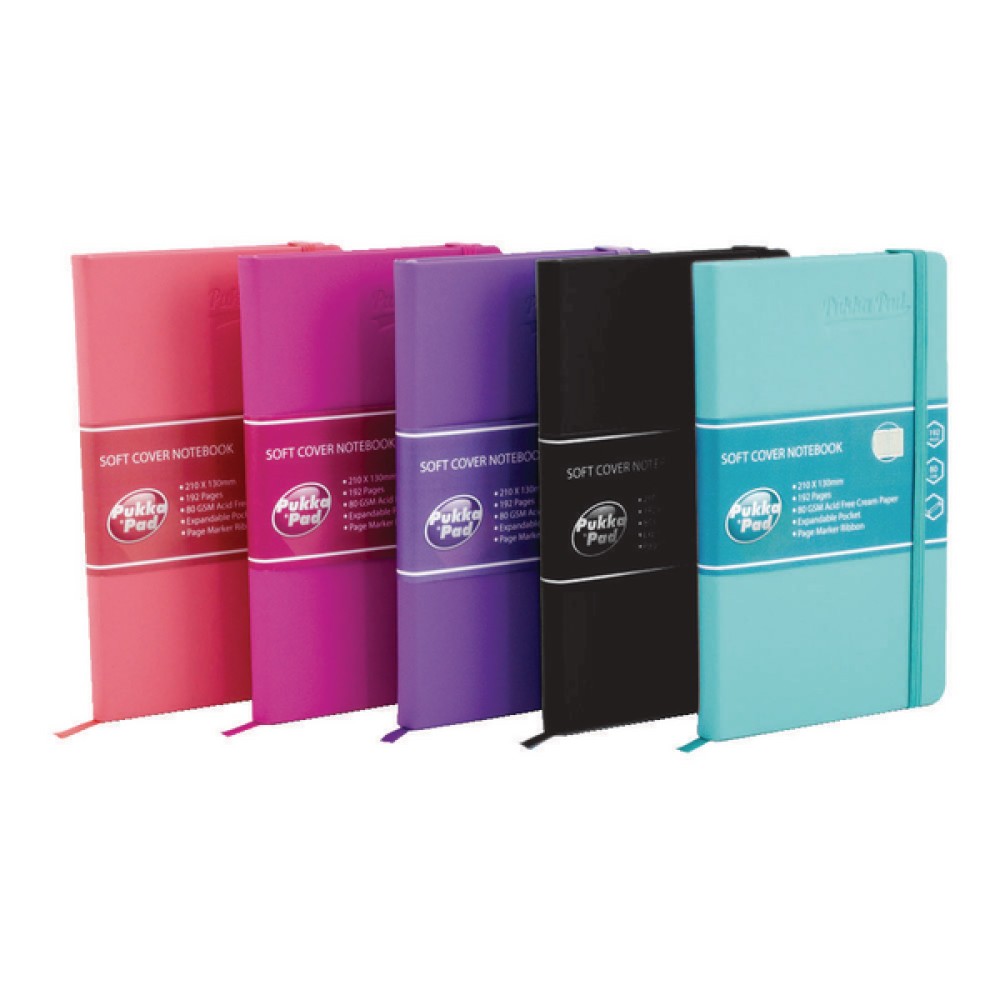Pukka Pad Signature Soft Cover Notebook Casebound A5 Assorted (5 Pack) 7747-SIG