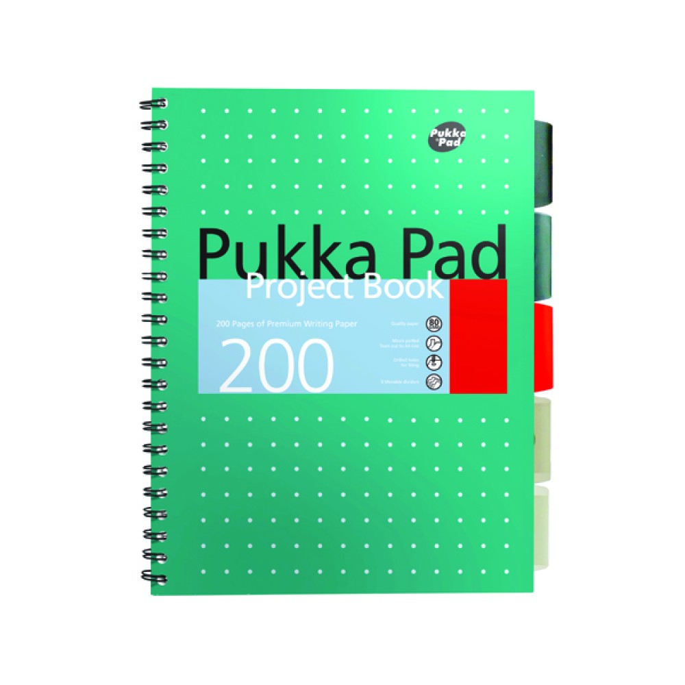 Pukka Pad Metallic Cover Wirebound Project Book B5 (3 Pack) 8518-MET