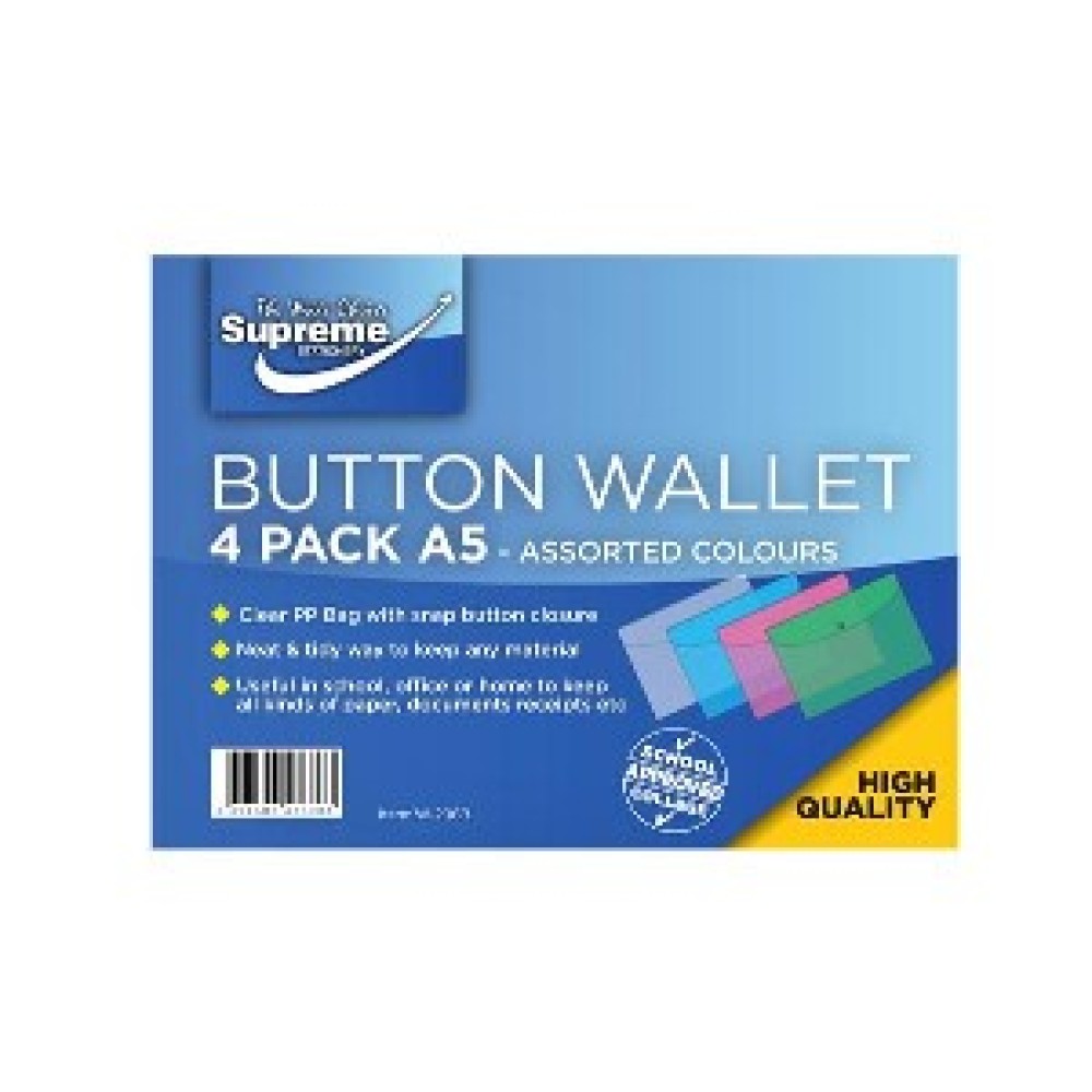 Button Wallet A5 Asst (W-206bB)