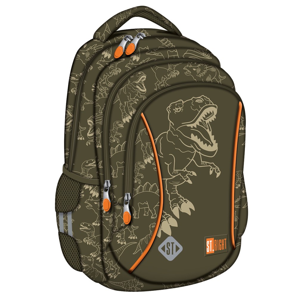 15-inch T-Rex Themed 3 Compartment School Backpack 2023