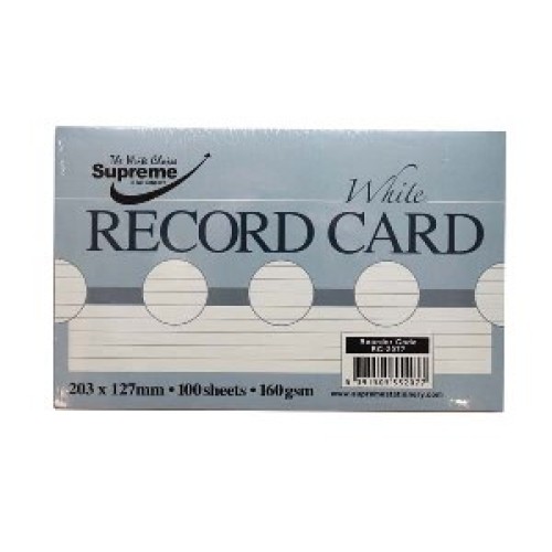 RECORD CARD 8X5 WHITE RULED (RC-2077)