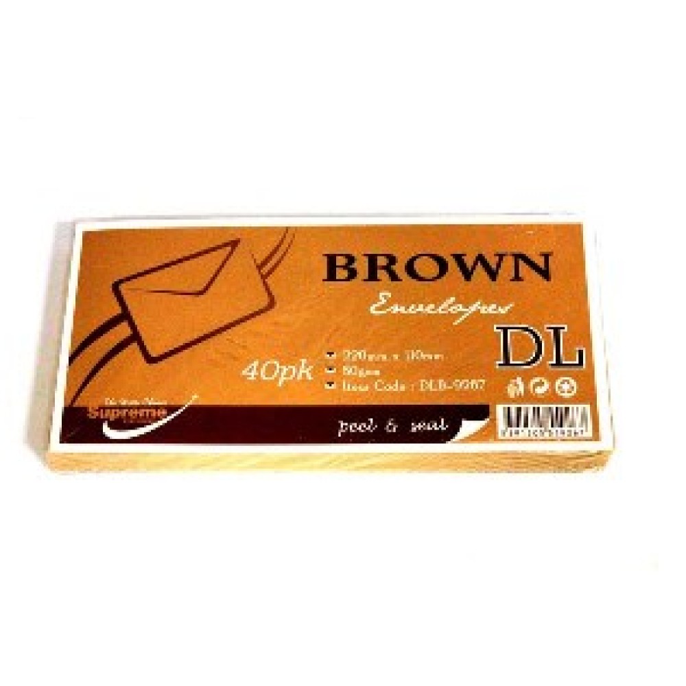 Envelope DL Brown 40pk 
