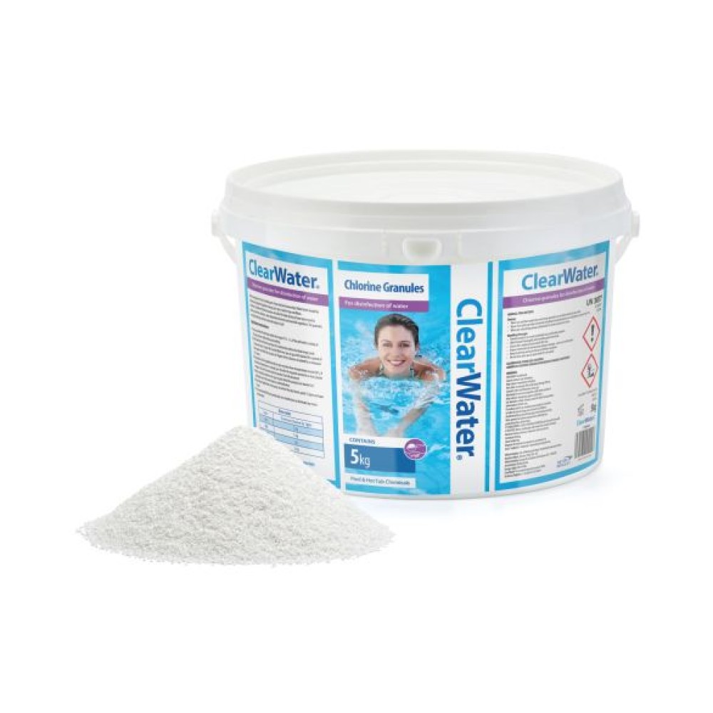 Clearwater 5kg Chlorine Granules Swimming Pool & Spa Water Treatment Lazy-spa